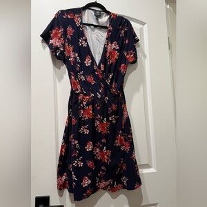 Derek Heart Navy and Red Floral Mini Dress